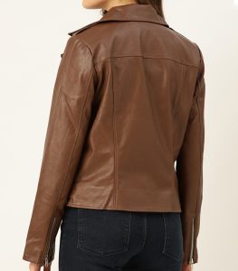 Women Brown Classic Biker Style Leather Jacket