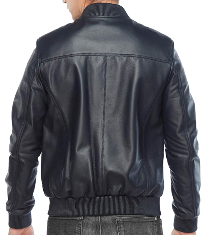 Barry Blue Bomber Leather Jacket