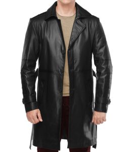 Men's Lapel Business Leather Coat