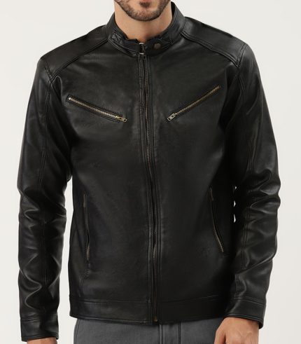 Majestic Black Leather Jacket For Men