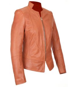 Womens Fashionable Slim Fit Leather Jacket 4