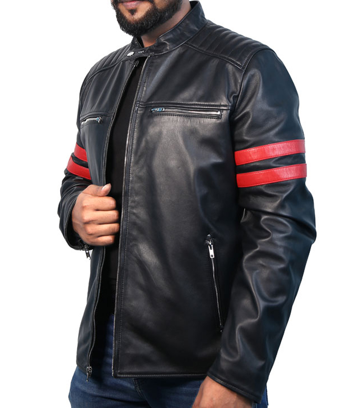 Mens Stylish Bomber Leather Jacket 5