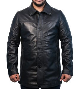 Mens Modern Winter Style Leather Jacket 4
