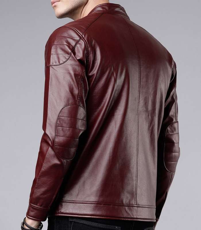 Real Leather Red Stripes Jacket for Men