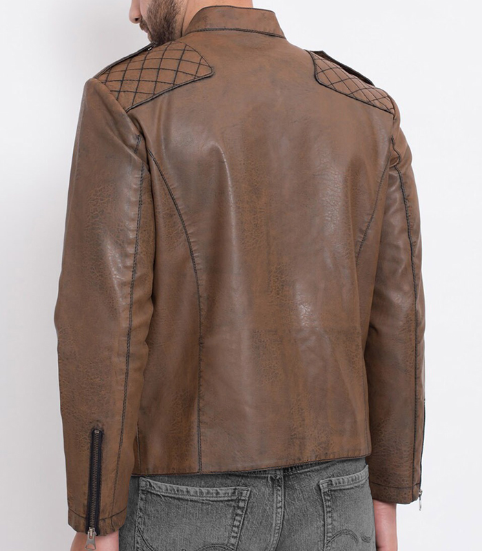 Men Brown Tan Leather Jacket