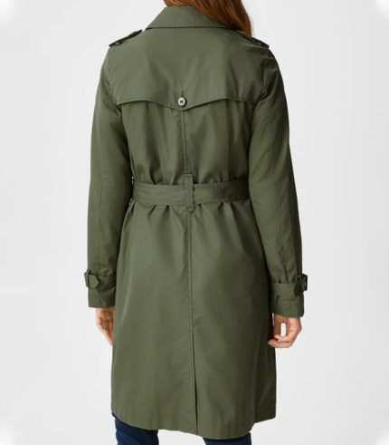 Double Breasted Cotton Trench Coat For Women