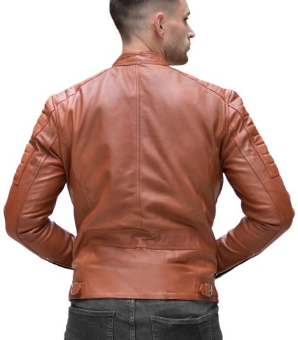 Men Sheep Tanned Leather Slim Fit Jacket