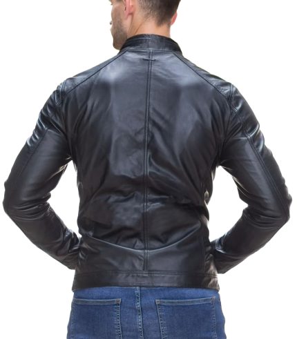 Legacy Black Leather Biker Jacket for Men