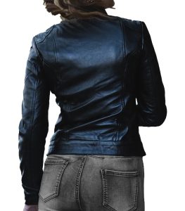 Women Real Leather Slim Fit Black Jacket