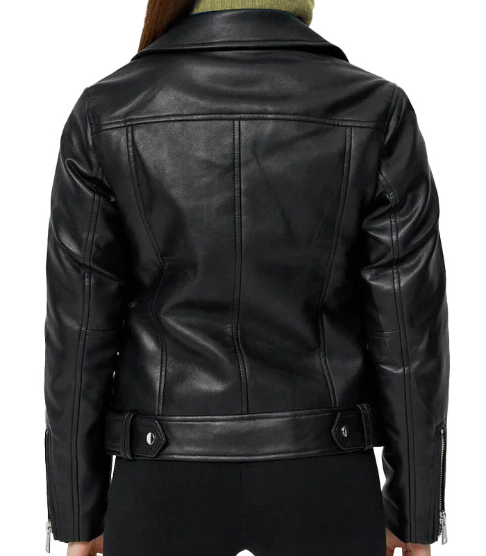 Women Jett Moto Black Leather Jacket | Black Leather Jacket