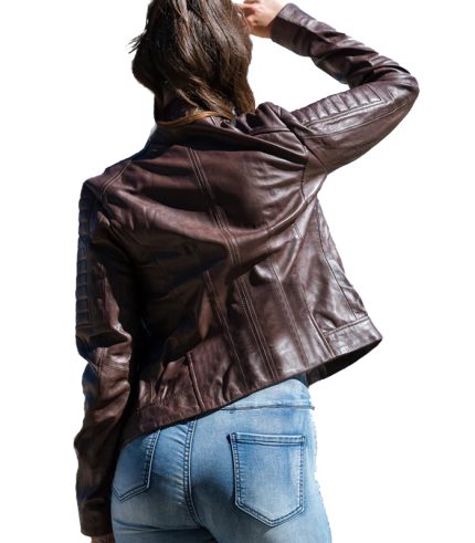 Women Fay Brown Leather Jacket