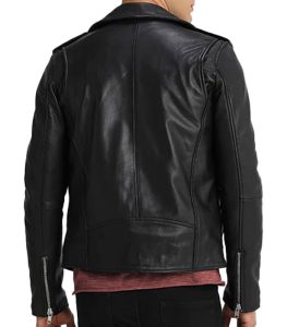Mens Ethan Biker Black Leather Jacket