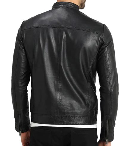Moto Black Racer Leather Jacket For Men
