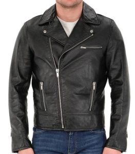 Men Black Diamond Classic Leather Jacket