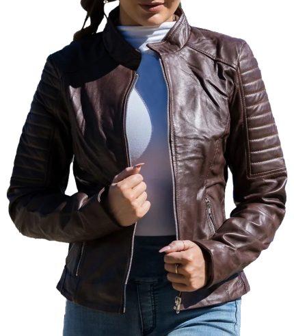 Women Fay Brown Leather Jacket