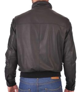 Mens San Antonio Brown Bomber Leather Jacket