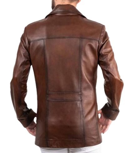 Mens Classic Vintage Brown Leather Jacket