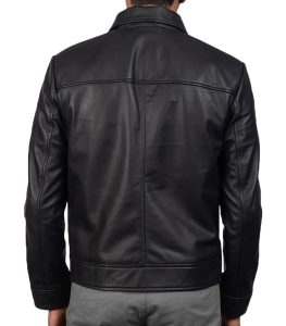 Mens Reeves Vintage Black Leather Jacket