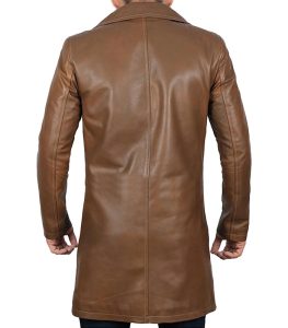 Mens Brown Real Lambskin Leather Coat