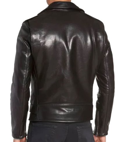 Slim Fit Black Biker Leather Jacket For Mens