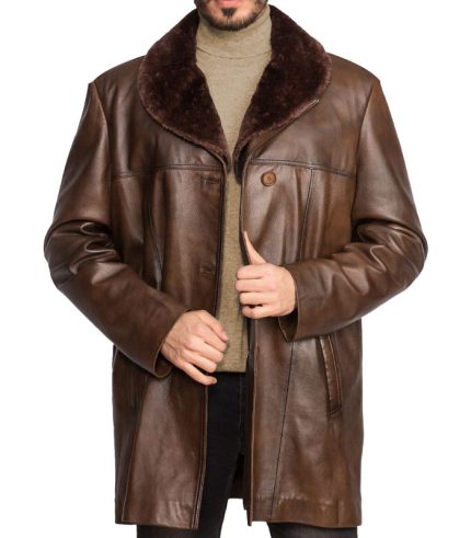 Hazelnut Brown Double Breasted Jacket for Men