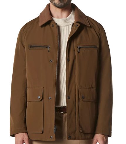 Brown Axial Full Zip Barn Jacket for Men