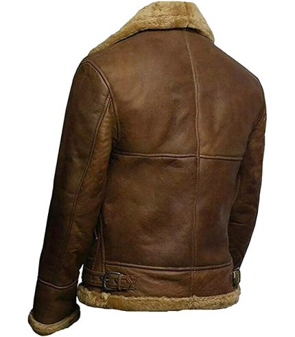 Men B3 Bomber Sheepskin Shearling Leather Jacket 1