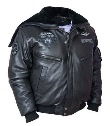 Top Gun Aviator Black Leather Jacket For Men 1