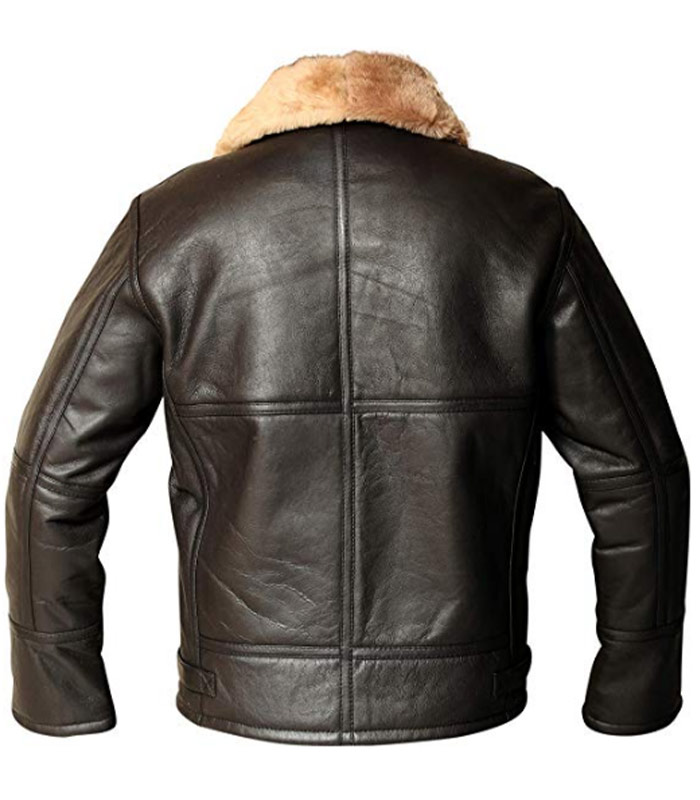 Men B3 Ginger Brown Aviator Shearling Sheepskin Leather Jacket 1