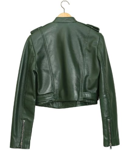 Women Biker Short Leather Jacket 1