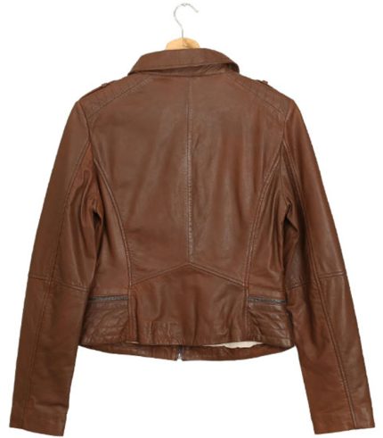 Women Brown Leather Jacket 1