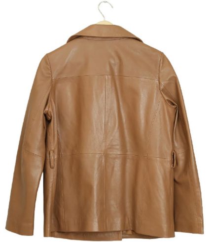 Womens Brown Leather Coat 1