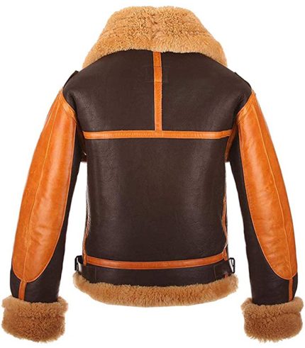 Men Choco Aviator Sheepskin Leather Jacket 1