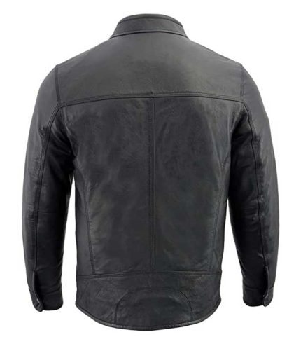 Men Classic Black Moto Leather Jacket 1