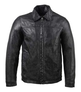 Men Classic Vintage Black Leather Jacket
