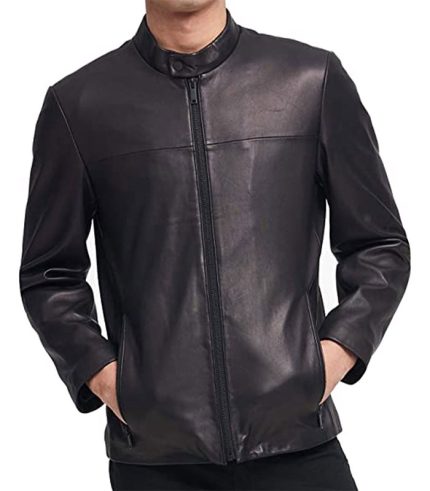Men Modern Lamb Leather Racer Jacket