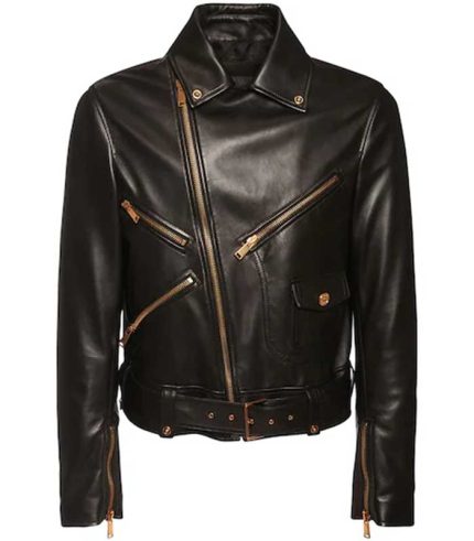 Men Brown Classic Leather Biker Jacket