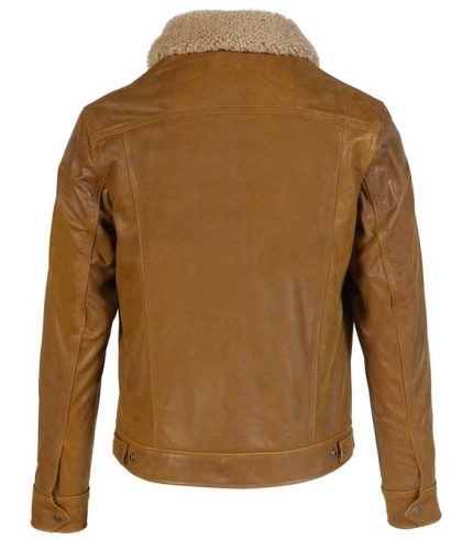 Men Buffalo Leather Shearling Jacket 1
