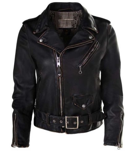 Women Hand Vintaged Cowhide Perfecto Jacket