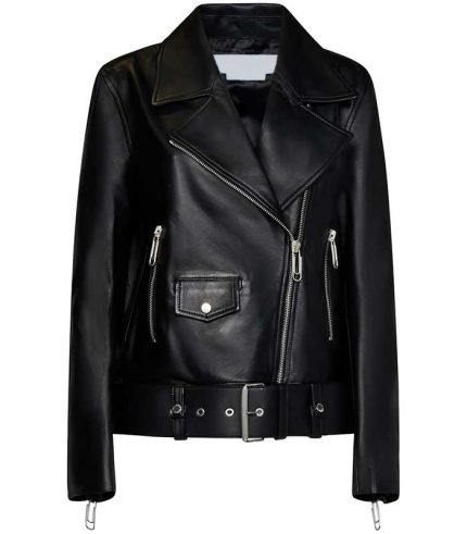 Women Stylish Black Leather Motorcycle Jacket