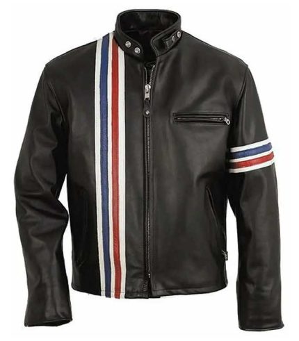 Men Black Leather Easy Rider Jacket