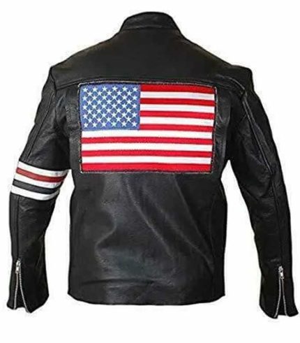 Men Black Leather Easy Rider Jacket 1