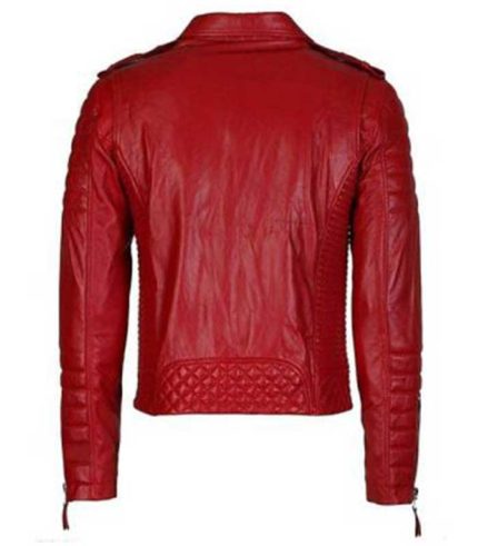 Men Classic Red Sheepskin Leather Jacket 1